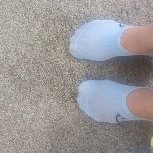 Baby blue worn thin socks